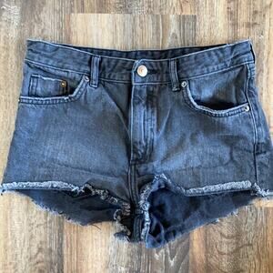 H&M Divided Black Denim Cutoff Shorts Size 4